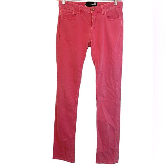 Love Moschino Pants Womens 28 Pink distressed casual day Stretch Denim Jeans - Picture 1 of 15